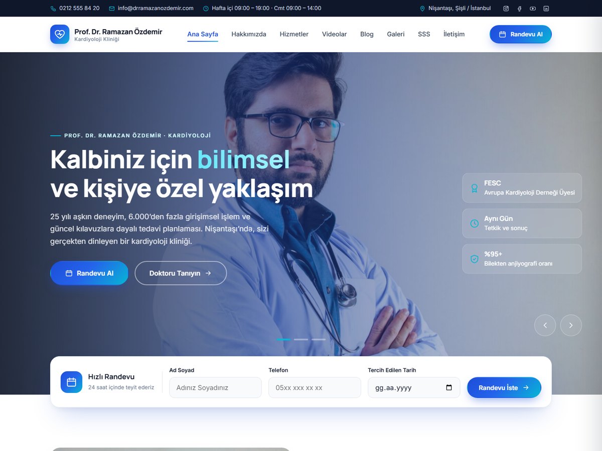 Modern Klinik teması önizlemesi