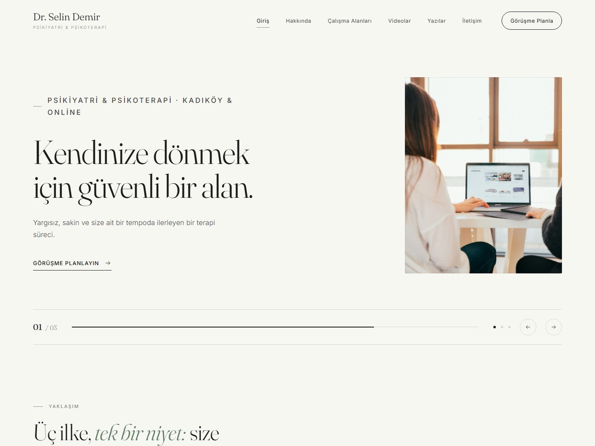 Minimal & Sakin teması önizlemesi